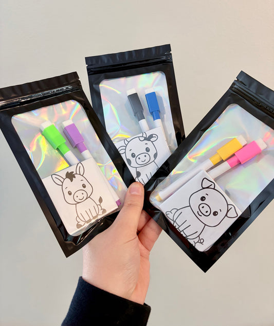 2.5" x2.5" Barnyard Animal Dry-Erase Magnet Sets